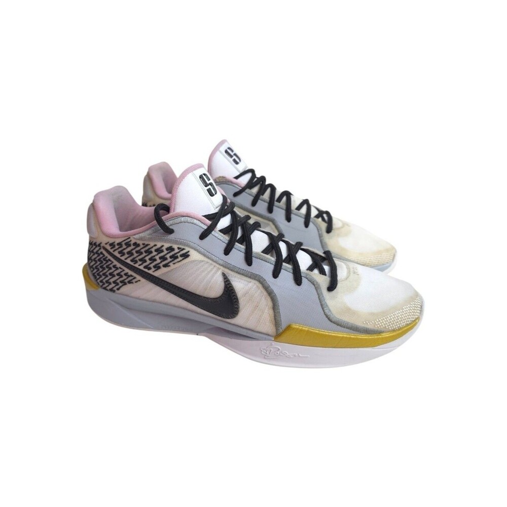 Nike Sabrina 2 Basketball Shoes Unisex White Pink Gold Size US 11.5 Men's / 13 W